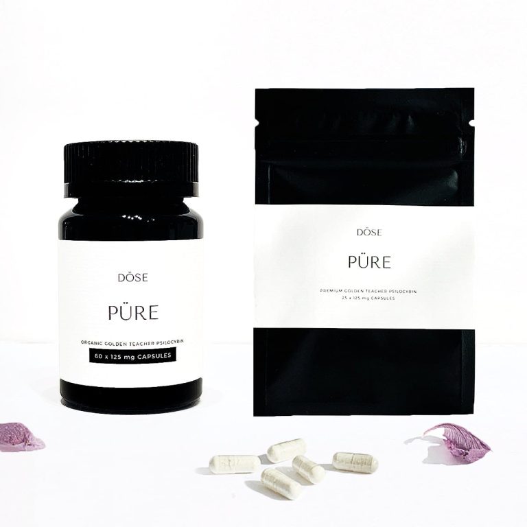 PURE Golden Teacher Microdose Psilocybin Capsules. These capsules give you a natural, reliable experience with no added fillers or unnecessary ingredients.